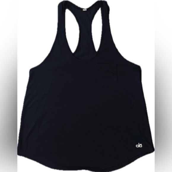 Alo Yoga Extreme Racer Black Mesh Back Tank - Picture 3 of 6